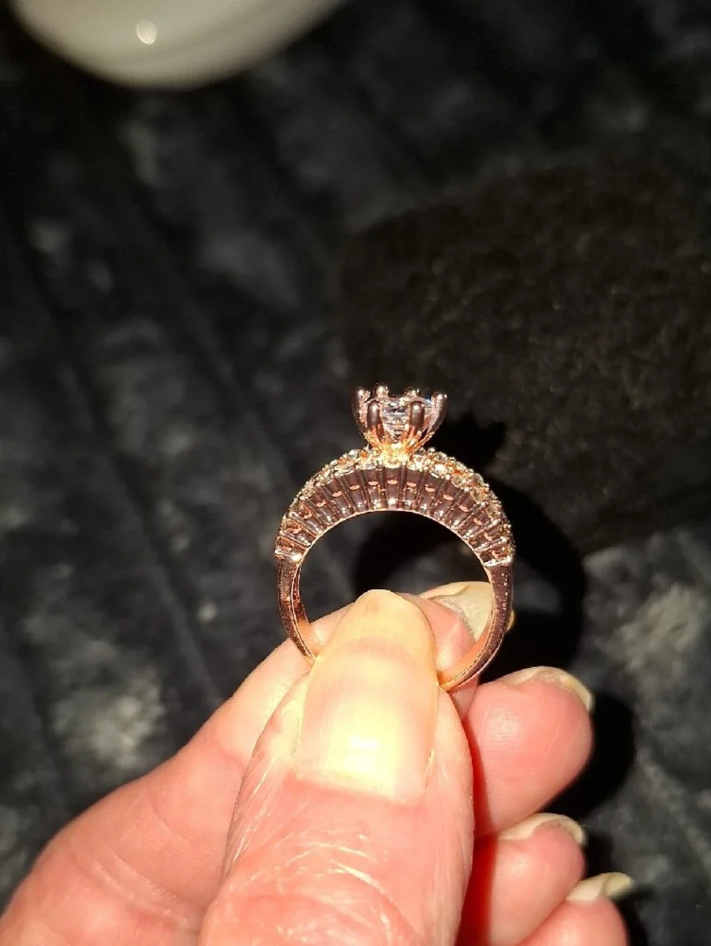 Elegant Gold-Tone Cubic Zirconia Multi-Band Ring in Gold